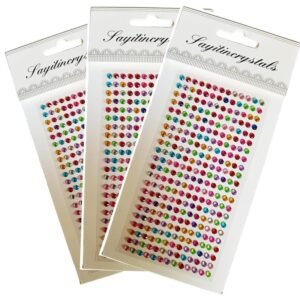 Self-Adhesive Multicolour Pearl Stone Stickers for Craft (Pack of 1 / Bulk Packs Available)