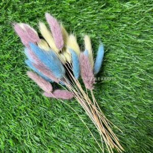 Bunny Tails (Dried Lagurus) – Pack of 24 | Lavender, Chiffon Yellow, Azure Blue