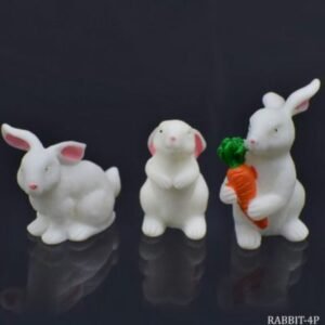 Miniature Plastic Rabbit Figurine (1 Pc) - 3.5x1x1 Cm | Adorable Tiny Bunny for Fairy Gardens, Terrariums & DIY Crafts