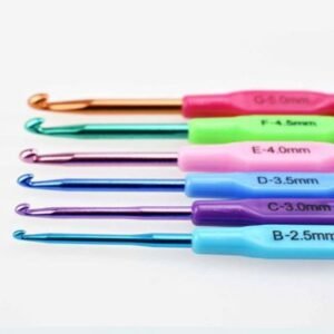 Crochet Hooks Kit – Pack of 6 Aluminium Knitting Needles (2mm–5mm)