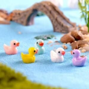 Duck Miniatures (0.5 Inch) - Pack of 10 | Tiny Resin Ducks for Fairy Gardens, Terrariums & DIY Crafts