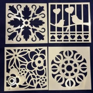 Stencils (Size: 6x6 inch) : Set of 4 pcs