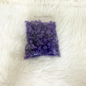 Purple Decorative Stones (250gm) - Approx 7mm | Natural/Color-Enhanced Crystal Chips for Crafts & Home Decor