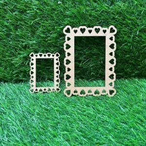 MDF Cutout: Heart Frames (Small 3x2.2", Big 5x3.7", 2mm Thickness)