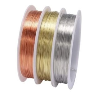 Fine Beading Wire - 0.4mm (1.8m Length) | Choose Golden, Silver, or Copper | Delicate Jewellery Making & Craft Wire (Pack of 2)