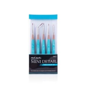 Mont Marte Taklon Mini Detail Brush Set - 5 Pcs | Ultra-Fine Precision for Miniatures & Intricate Art
