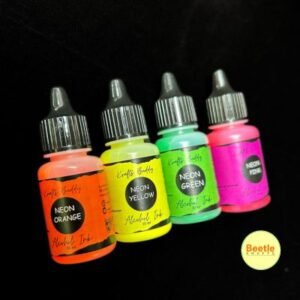 Neon Alcohol Ink (Pack of 4) : Yellow/Green/Orange/Pink