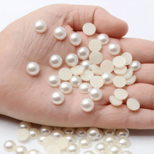 Half Cut Pearls - Flat Back Embellishments (100gm Pack) | Sizes: 8mm, 10mm, 12mm