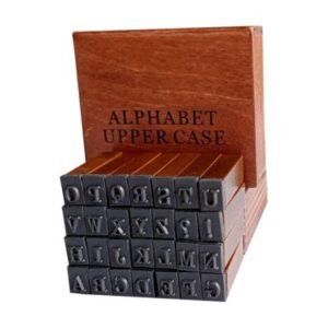 Alphabet Stamp Set with Wooden Storage Box - Ideal for Gifting & Crafting, Premium 28-Piece 