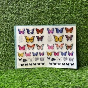 Colourful Insert Sheet - Multicolour Butterflies (A4 Size)