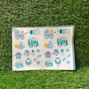 Blue Insert Sheet - New Born Boy Child Frame Elements (A4 Size)