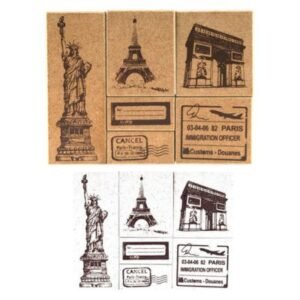 Wooden Stamp | Pack of 6 for Journalling, Scrapbooking, Wax, Ink