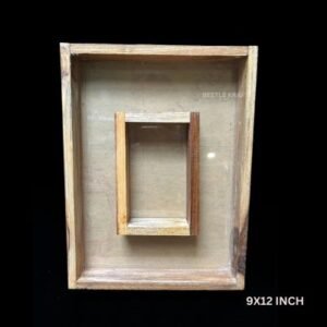 Premium Teakwood Floating Dual Frame - 9x12 Inch (1-Inch Depth) | Shadow Box Style for Art & Photos