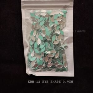Lippan Art Eye Shape Mirrors - 50gm Mixed Size Pack | Authentic Glass Mirrors for Traditional Mud & Mirror Art (0.9cm, 1.1cm, 1.4cm, 2x0.9cm)