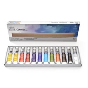 Winsor & Newton Cotman WaterColour Paint Set - 12 x 8ml Tubes | Vibrant, Transparent & Comprehensive Palette
