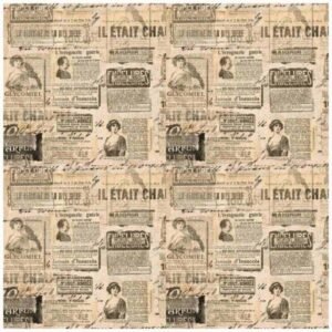 Vintage Newspaper Decoupage Paper (11.7x11.7 Inch) - 3 Sheets
