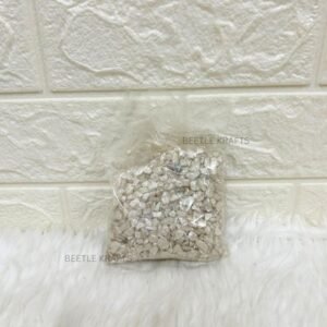 Pearl White Decorative Stones (200gm) - Approx 3-4mm | Shimmering Micro-Pebbles for Resin Art, Aquariums, Terrariums & Crafts