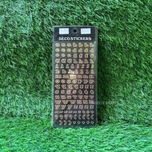 Golden Alphabet & Number Stickers – 5 Assorted Types | Decorative Craft Stickers