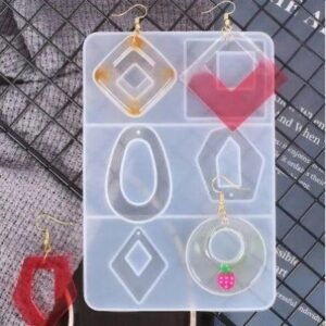 6 Cavity Assorted Earring Silicone Mould (14.2x9.6cm) | DIY Resin Earrings, Jewellery & Craft Pendants