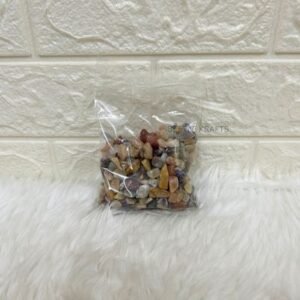 Multicolour Beach Pebble Stones (220gm) - Approx 7mm | Natural Tumbled Chips for Aquariums, Terrariums, Crafts & Home Decor