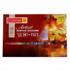 Camel Artist Acrylic Colours – 24 Shades (9ml Each) + Titanium White (20ml)