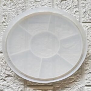 8-Inch Round Silicone Trinket Tray Mould - Large Circular Dish for Resin & Concrete