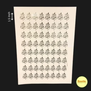 Ganesh Golden Embossed Stickers - A4 Size (56 pcs/Sheet)