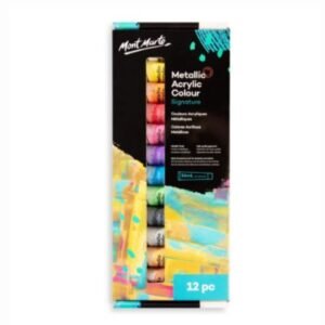 Metallic Acrylic Colour Paint Set Signature 12pc x 36ml