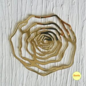 Golden Acrylic Rose Cutout - 5.5 Inch (3mm) | Elegant Wall Art, DIY Crafts & Decor Embellishment
