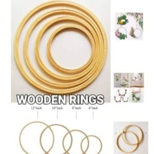 Round Wooden Hoops Without Screws - (6/8/10/12 Inch) | Classic Friction-Fit Embroidery & Cross Stitch Frames for Crafting & Display