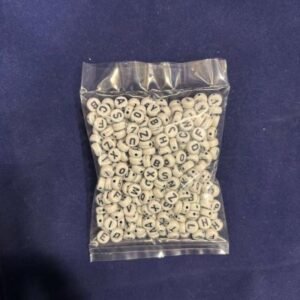 Alphabet Beads - Black & White (50gm Pack) | Acrylic Letter Beads for Jewellery Making & Personalized Crafts