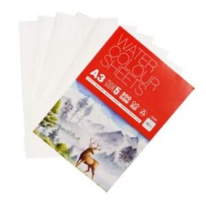Anupam Watercolor Paper – 200 GSM | A3 Size | Cut Pack of 5 Sheets | Cold-Pressed, Textured Surface for Watercolour & Mixed Media
