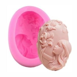 Silicone Fondant Long Hair Fairy Moulds (9.5x7x3.5 cm) - Mold for Decorating Cakes, Chocolate, Candy, Baking