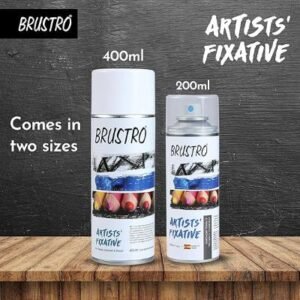 Brustro Artist's Fixative Spray - 400ml Can | Protects Charcoal, Pastel, Pencil, & Crayon Art