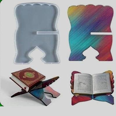 Book Stand Silicone Mould - Big (11"x7") & Small (8"x5") | 6mm Depth | Resin Art & Display 16 Book Stand Mould BEETLE KRAFTS tag1 tag2 tag3 tag4 4042425