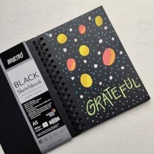Black Sketchbook - All Sizes (A4, A5, 6x6 Inch) | 200gsm Premium Paper for Vibrant Art & Highlights