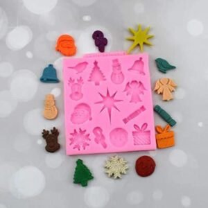 Christmas Theme Silicone Mould - 13 Cavity (1-1.5 Inch) | DIY Festive Resin Charms, Chocolates, Soaps & Crafts