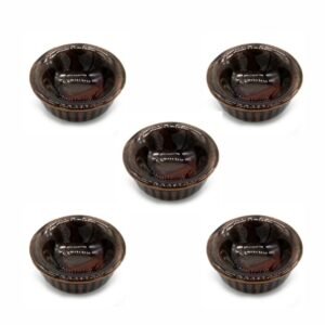 Miniature Ceramic Bowl -Brown 3.7 x 1.5 cm