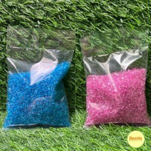 Translucent Decorative Pebbles (218-230gm Pack) - Blue & Pink Mix | Polished Glass Gems for Vases, Terrariums, Aquariums & Home Decor