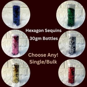 Hexagon Shape Sequins - Pick Your Colour! (Blue, Golden, Silver, Red, Pink, Green) | Dazzling Craft Embellishments for Fashion & DIY