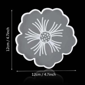 Designer Flower Coaster Silicone Mould (4.5 Inch) - Elegant Floral Resin Art