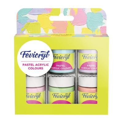 Fevicryl Multi Surface Pastel Acrylic Colours Kit 6 Shades 14 Fevicryl Multi Surface Pastel Acrylic Colours Kit 6 4