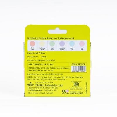 Fevicryl Multi Surface Pastel Acrylic Colours Kit 6 Shades 15 Fevicryl Multi Surface Pastel Acrylic Colours Kit 6 5