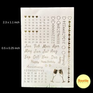 Golden Embossed Calendar Sticker - A5 Size