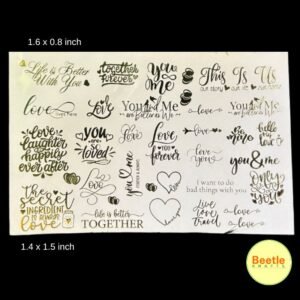 Golden Embossed Love Forever Sticker (A5 Size)