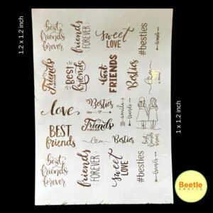 Golden Embossed Sticker: Friendship (A5 Size)
