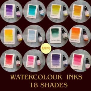 Vibrant Watercolor Inks - 20ml Dropper Bottles | High Saturation, Dye-Based, Non-Toxic Art Ink for All Ages