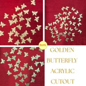 Golden Acrylic Mini Butterfly Cutout Pack - 10 Pcs (0.5 Inch) | Choose Your Design! DIY Crafts, Resin Art & Decor Embellishments