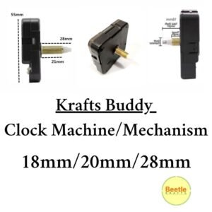 Krafts Buddy Silent Movement Clock Mechanism – 18mm / 20mm / 28mm Shaft (For Krafts Buddy Hands Only)