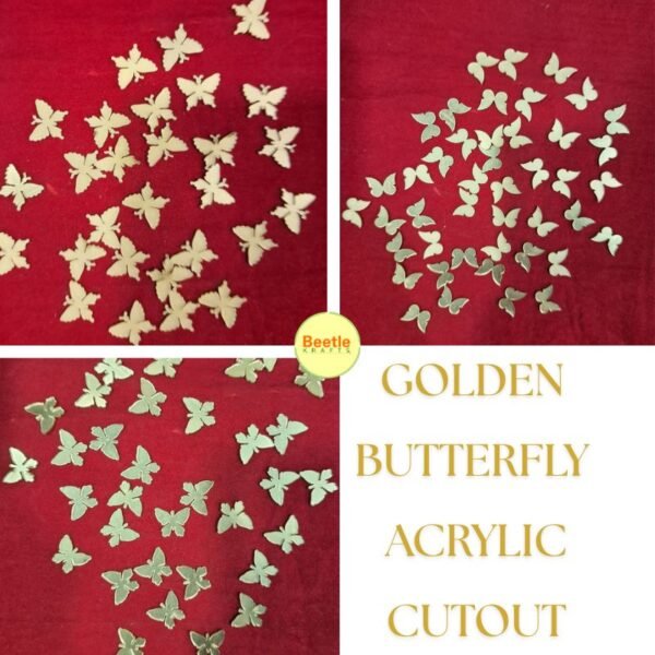 GOLDEN Butterfly acrylic cutout